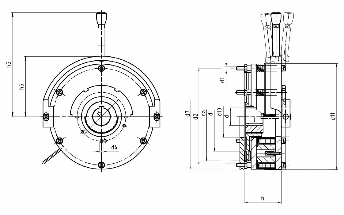 Disegno quotato freno Lenze Intorq BFK468